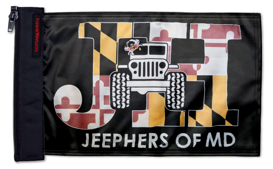 JeepHers Of Maryland Flag 12"x18" Forever Wave Flag
