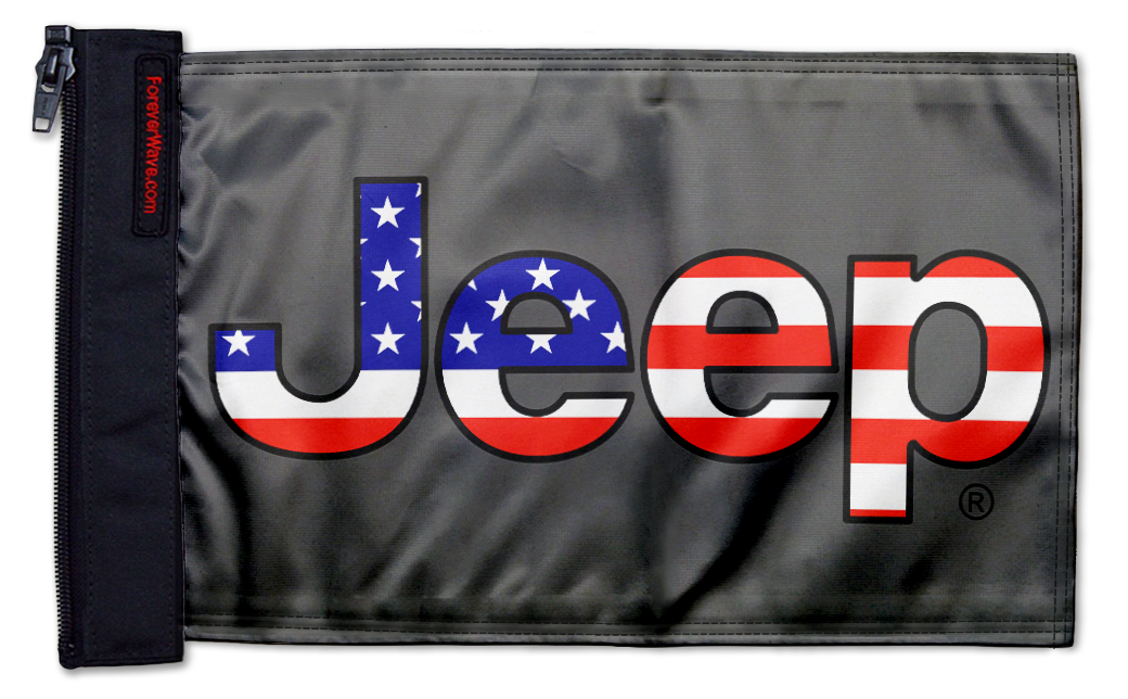 Jeep USA 12"x18" Forever Wave Flag for UTVs