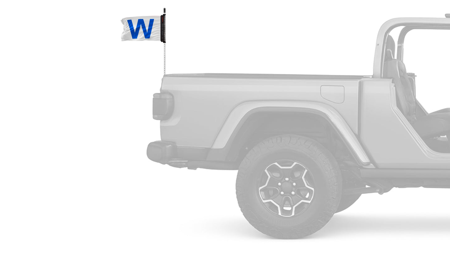 Chicago Cubs Win 11"x17" Forever Wave Flag for Jeep Wrangler JLU 4-Door 2018-Present