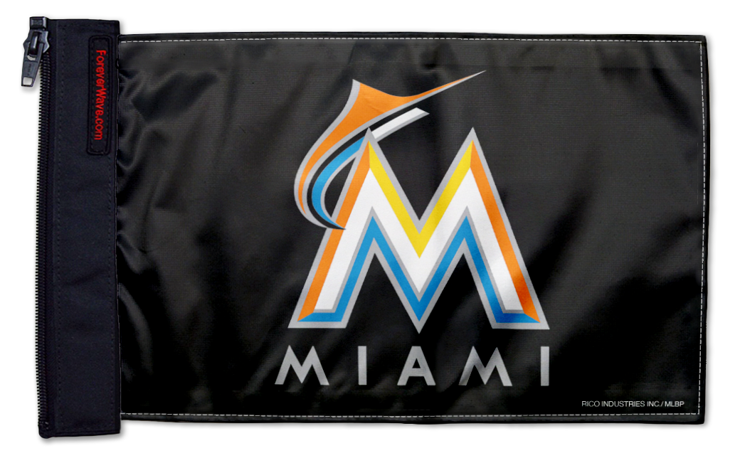 Miami Marlins 11"x17" Forever Wave Flag for Bronco
