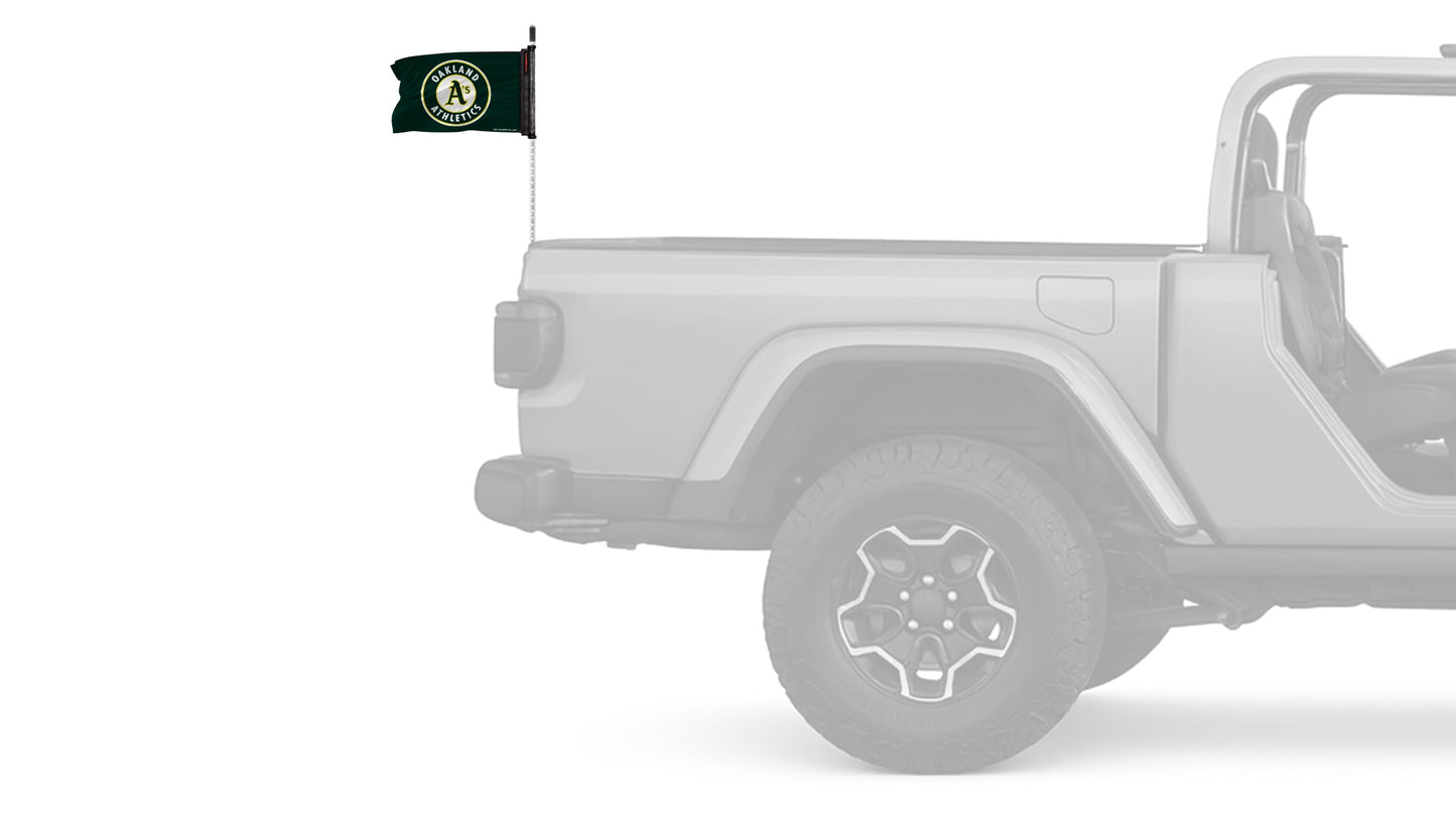 Oakland A's 11"x17" Forever Wave Flag for Jeep Wrangler JKU 4-Door 2007-2018