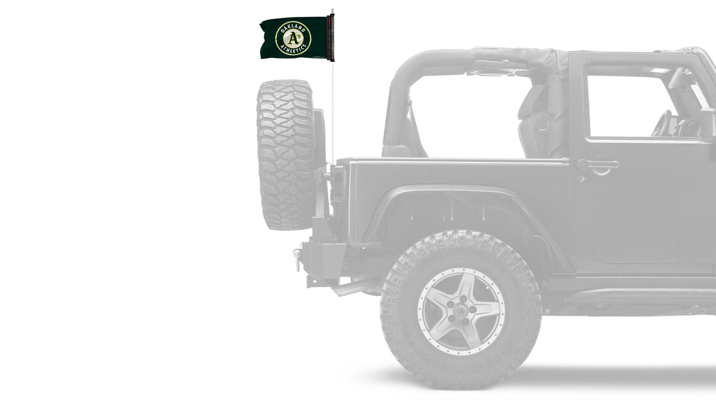 Oakland A's 11"x17" Forever Wave Flag for Jeep Wrangler TJ 1996-2006