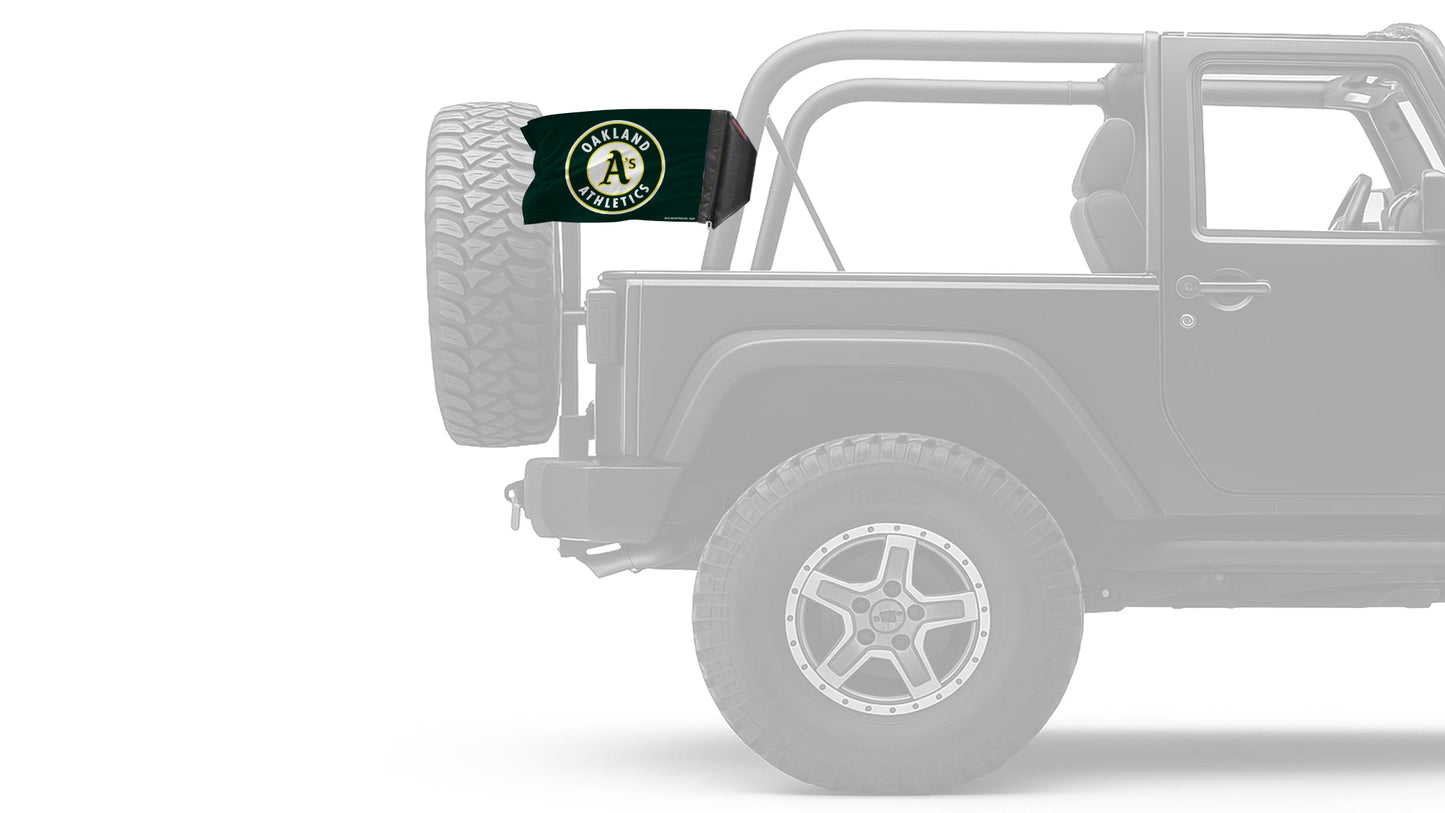 Oakland A's 11"x17" Forever Wave Flag for Jeep Wrangler JKU 4-Door 2007-2018