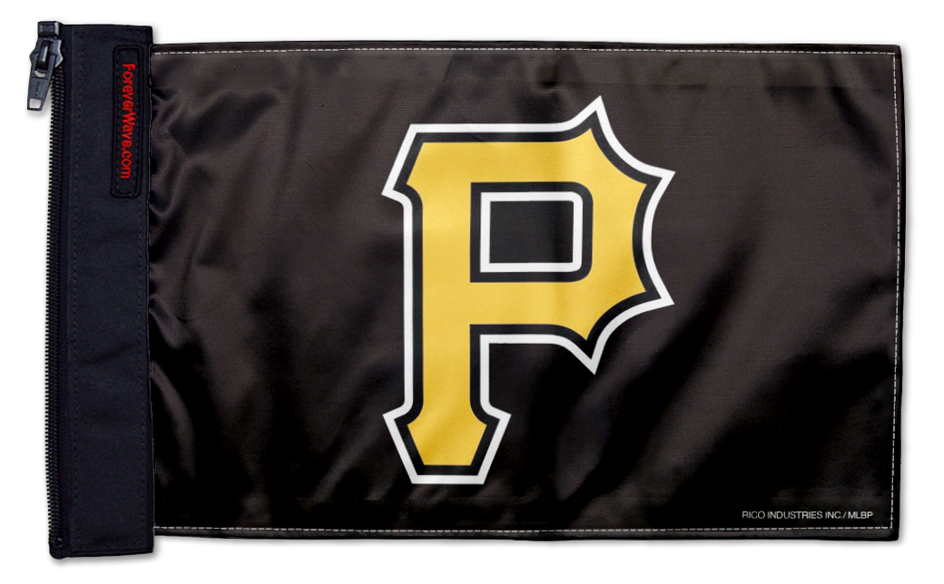Pittsburgh Pirates 11"x17" Forever Wave Flag for Jeep Wrangler JKU 4-Door 2007-2018