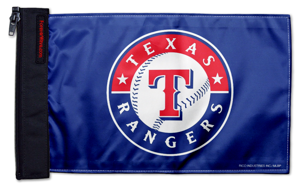 Texas Rangers 11"x17" Forever Wave Flag for Jeep Wrangler JLU 4-Door 2018-Present