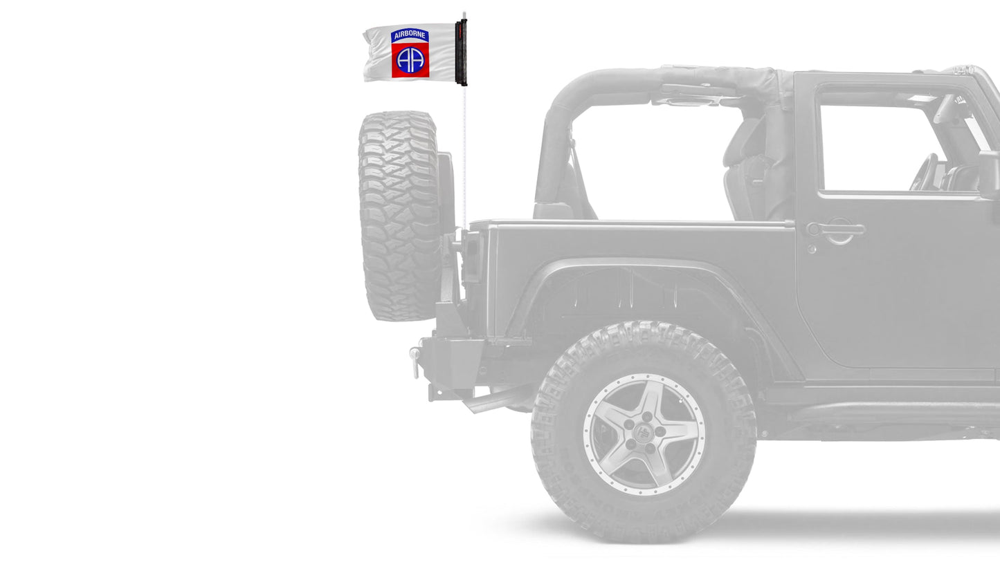 Airborne 82nd Division 12"x18" Forever Wave Flag for Jeep Wrangler JK 2-Door 2007-2018