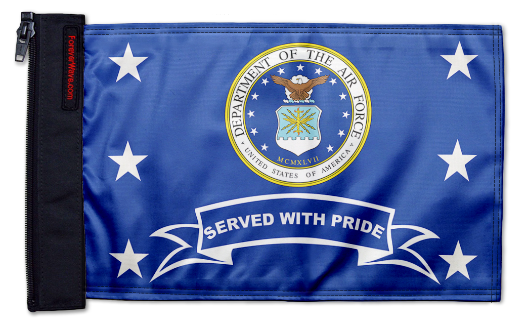 Air Force Served With Pride 12"x18" Forever Wave Flag for UTVs