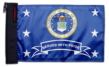 Air Force Served With Pride 12"x18" Forever Wave Flag for Jeep Wrangler TJ 1996-2006