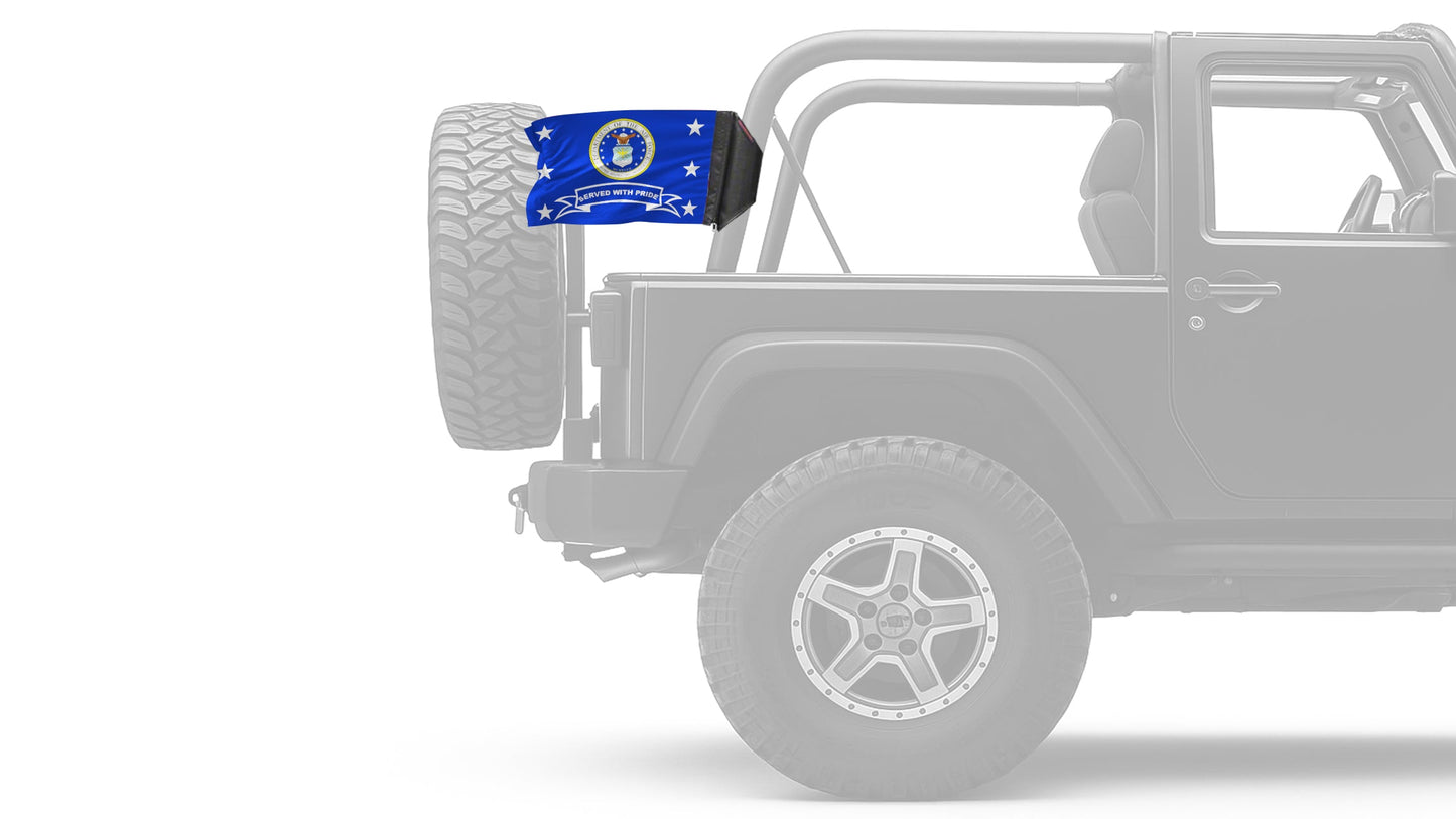 Air Force Served With Pride 12"x18" Forever Wave Flag for Jeep Wrangler LJ 2003-2006