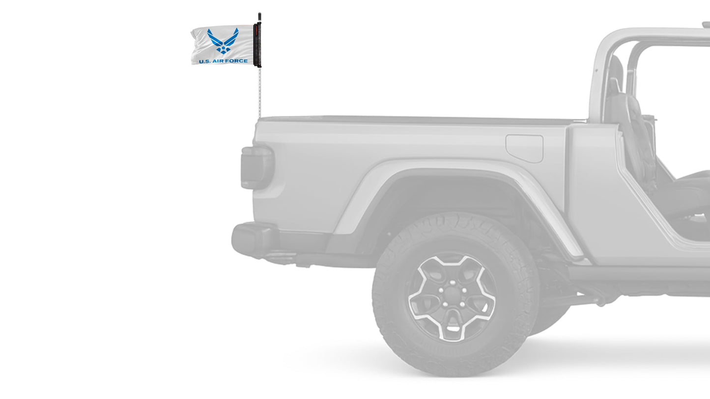 Air Force White12"x18" Forever Wave Flag for Jeep Wrangler YJ 1986-1995