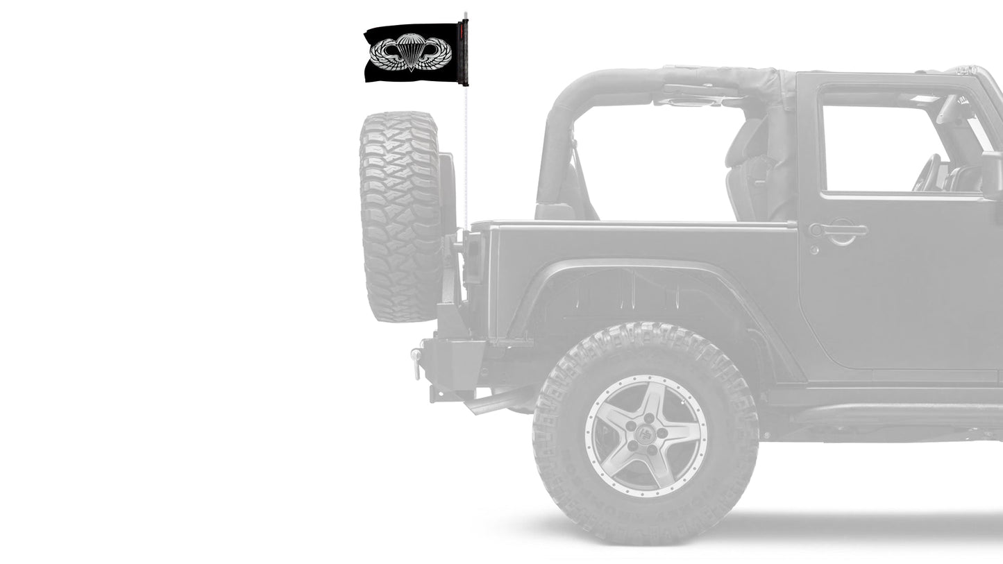 Airborne 12"x18" Forever Wave Flag for Jeep Wrangler JK 2-Door 2007-2018