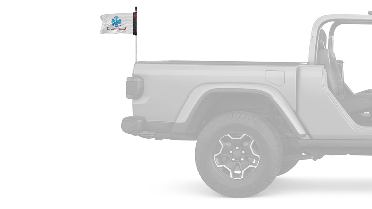 Army 12"x18" Forever Wave Flag for Jeep Wrangler JK 2-Door 2007-2018