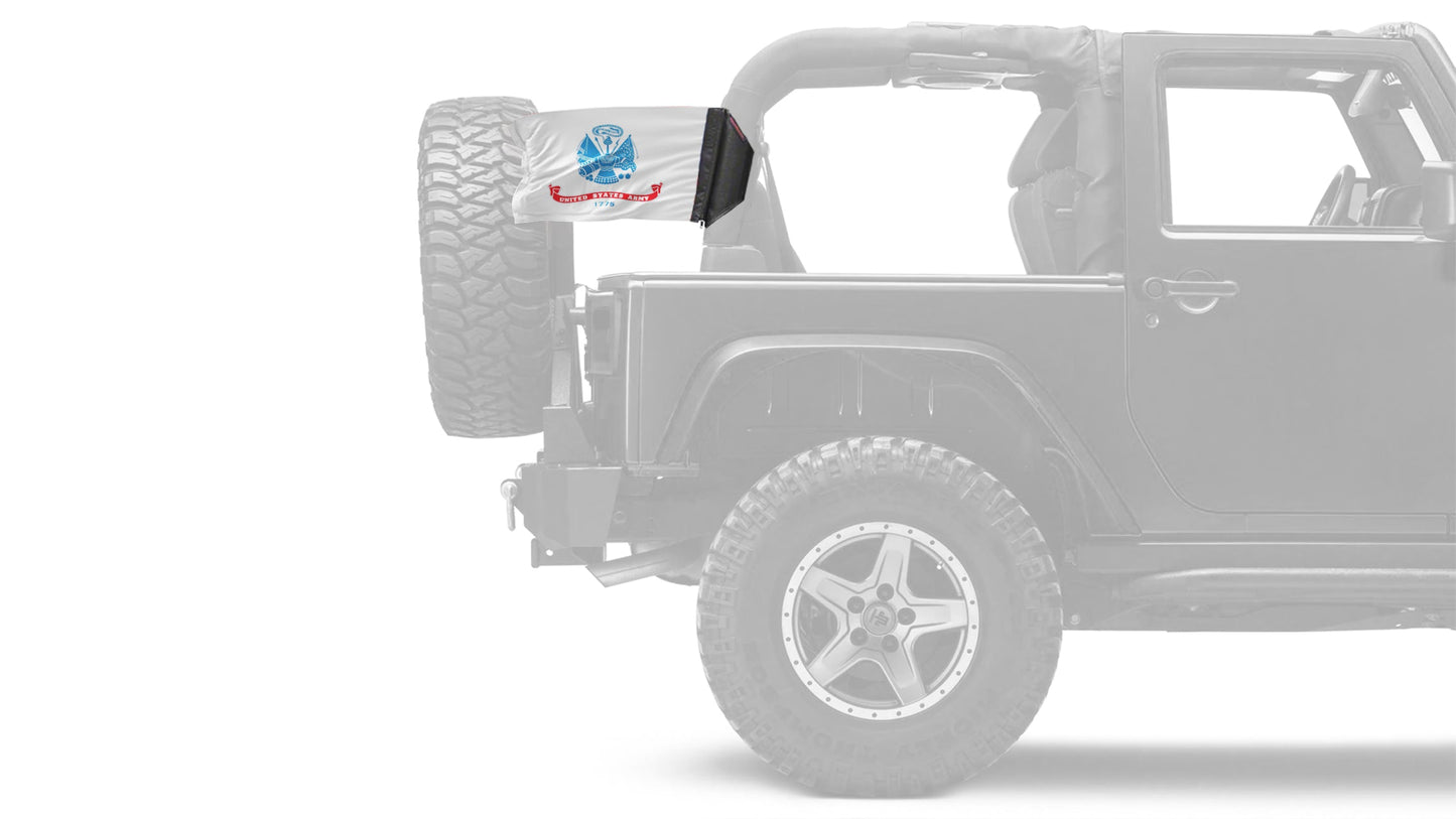 Army 12"x18" Forever Wave Flag for Jeep Wrangler JLU 4-Door 2018-Present