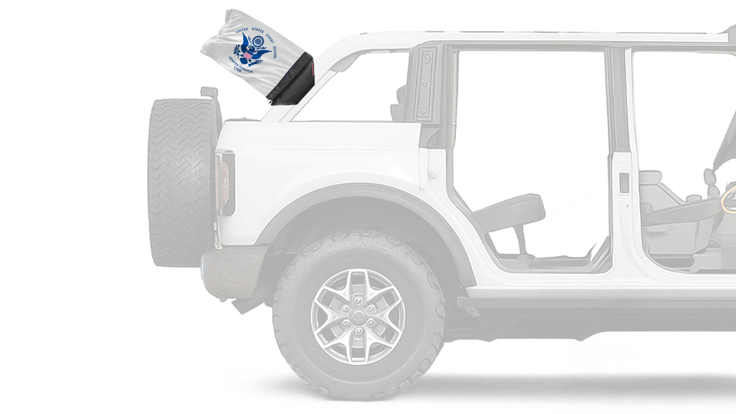 Coast Guard 12"x18" Forever Wave Flag for Bronco