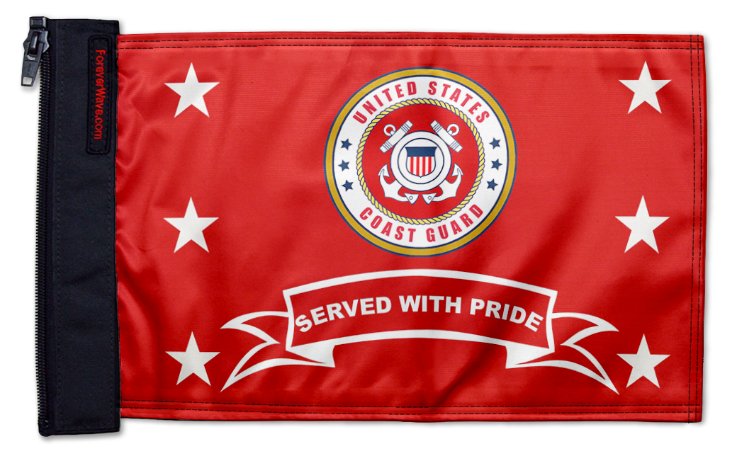 Coast Guard Served With Pride 12"x18" Forever Wave Flag