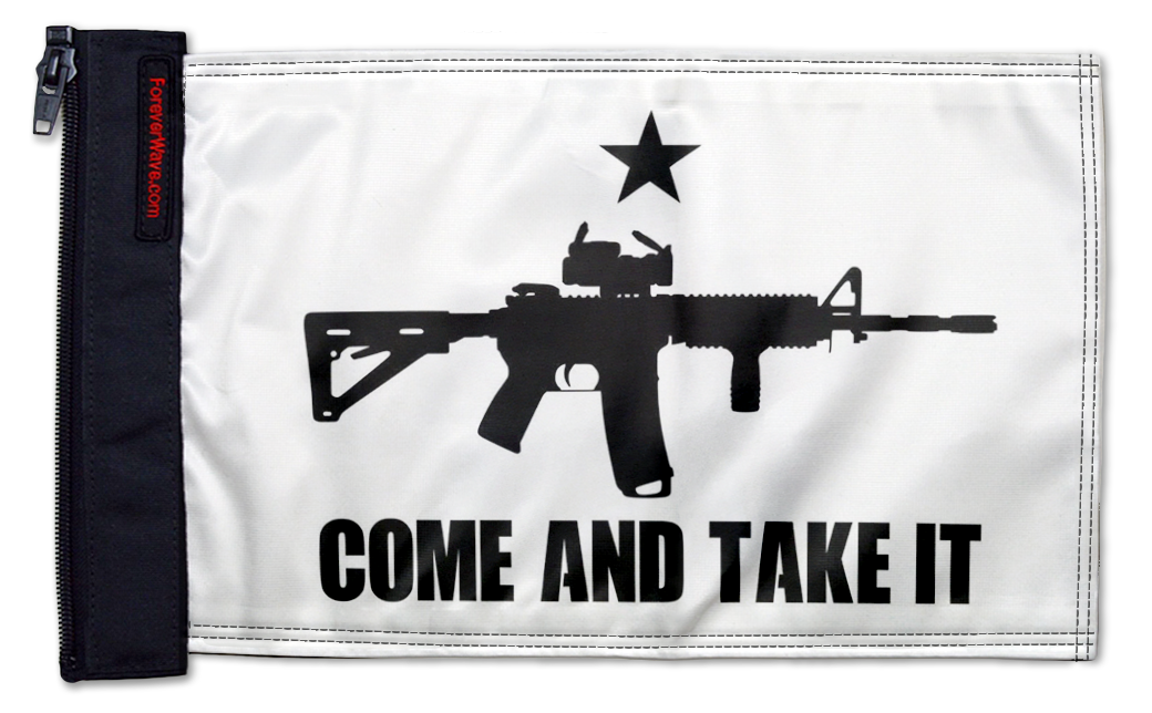 Gonzales Machine Gun 12"x18" Forever Wave Flag for Jeep Wrangler JL 2-Door 2018-Present