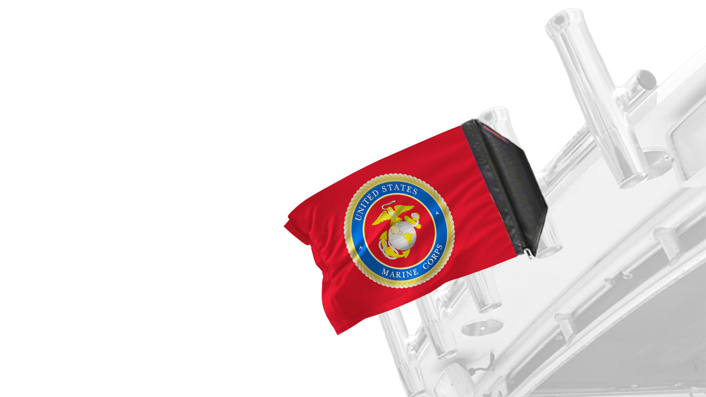 Marines Emblem 12"x18" Forever Wave Flag