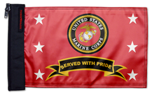 Marines Served With Pride 12"x18" Forever Wave Flag for UTVs