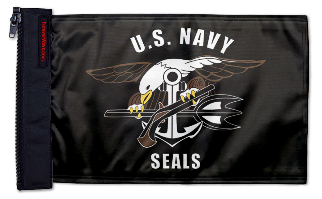 Navy Seals 12"x18" Forever Wave Flag for Jeep Wrangler CJ-7 and CJ-8 1976-1986