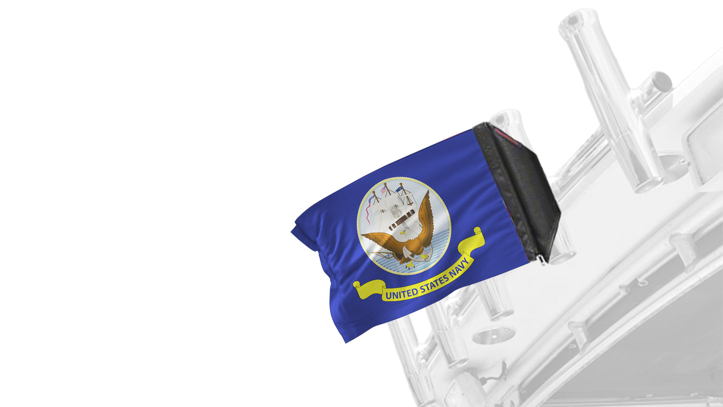 Navy 12"x18" Forever Wave Flag