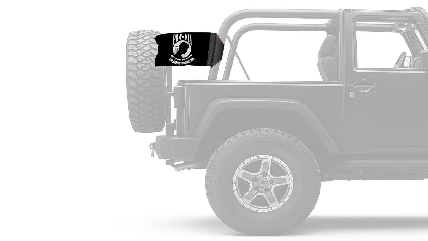 POW MIA 12"x18" Forever Wave Flag for Jeep Wrangler JKU 4-Door 2007-2018