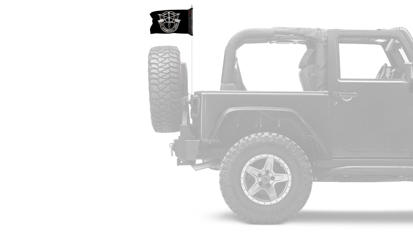 Special Forces 12"x18" Forever Wave Flag for Jeep Wrangler JKU 4-Door 2007-2018