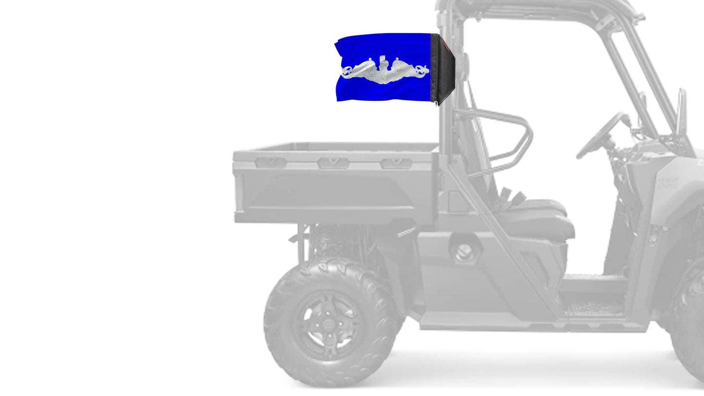 Submarine Silver Dolphins 12"x18" Forever Wave Flag