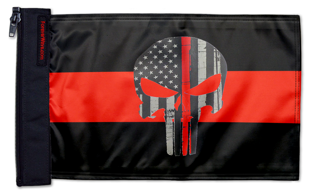 Thin Red Line Punisher 12"x18" Forever Wave Flag for UTVs