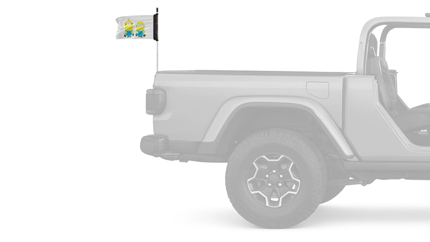 Minions 12"x18" Forever Wave Flag for Jeep Wrangler JKU 4-Door 2007-2018