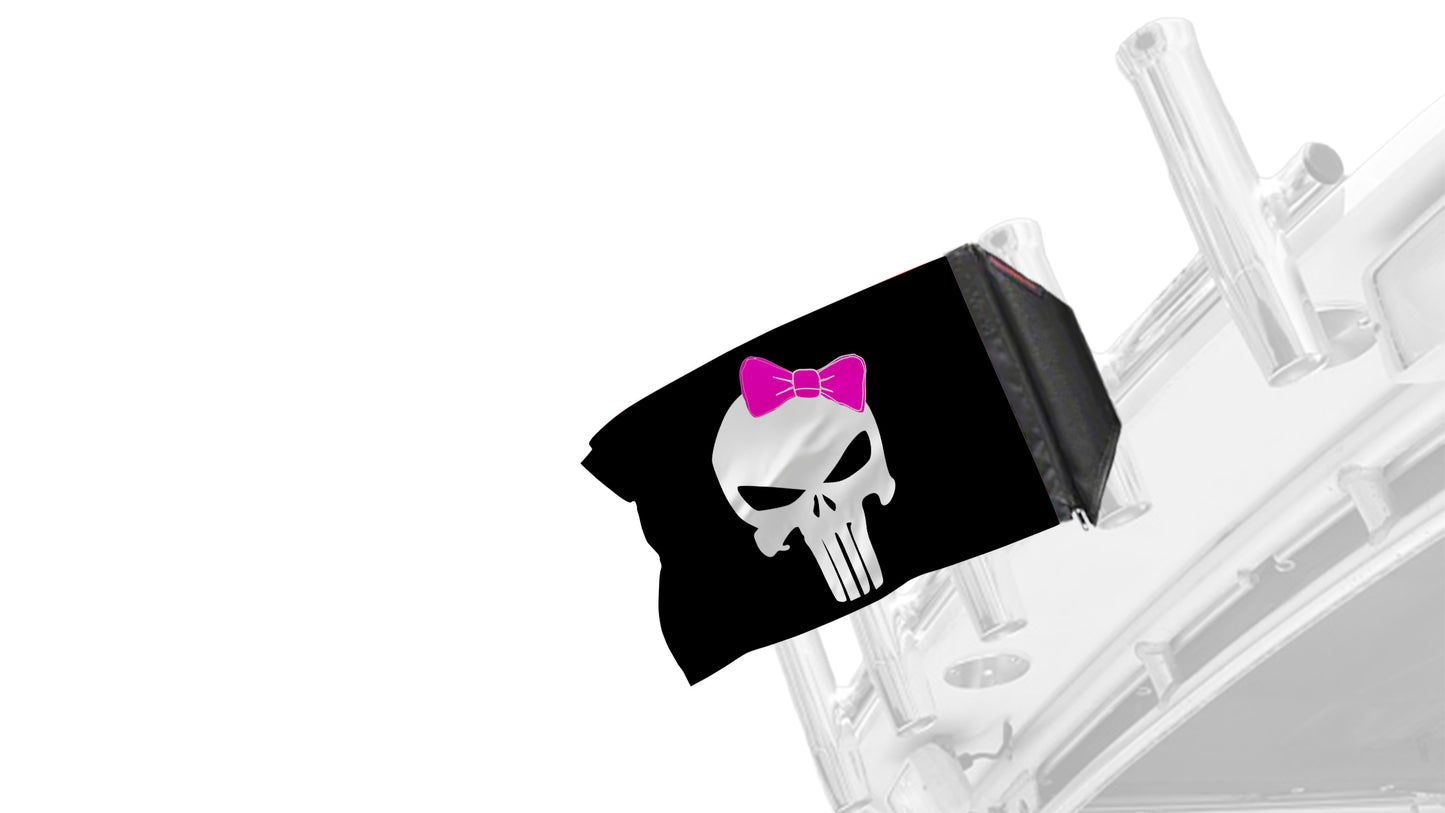 Punisher Pink Ribbon 12"x18" Forever Wave Flag