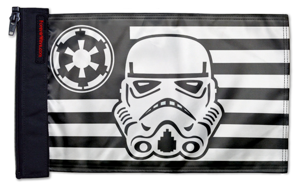 Star Wars Stormtrooper Imperial 12"x18" Forever Wave Flag for Jeep Wrangler CJ-7 and CJ-8 1976-1986