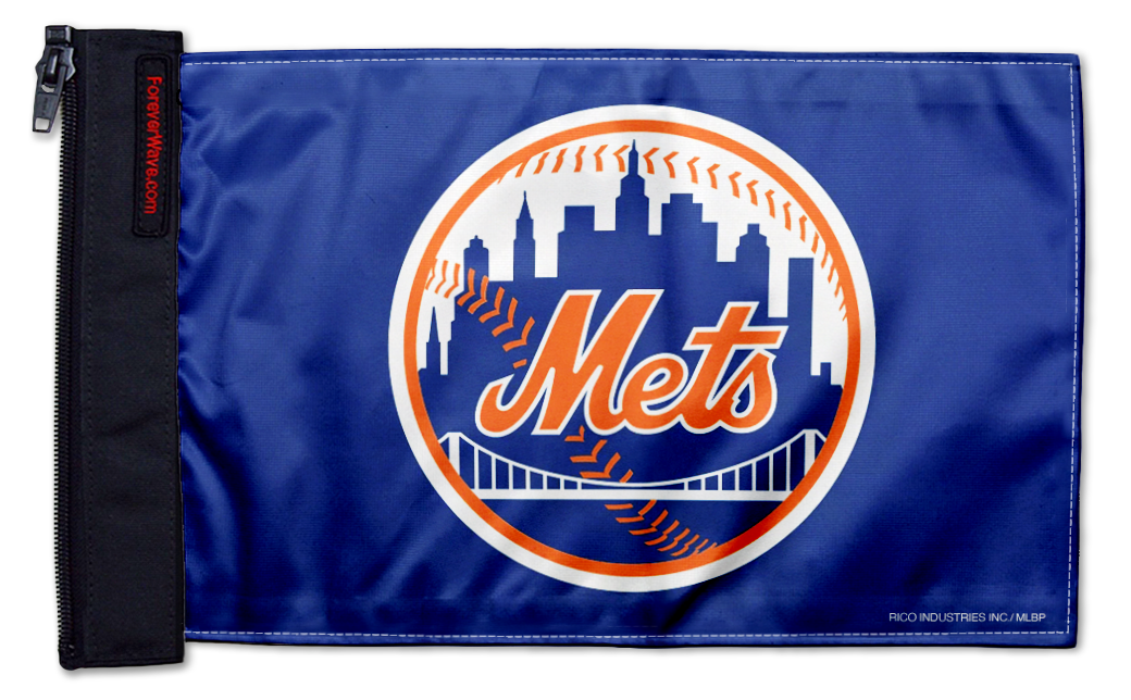 New York Mets 11"x17" Forever Wave Flag for Jeep Wrangler JLU 4-Door 2018-Present