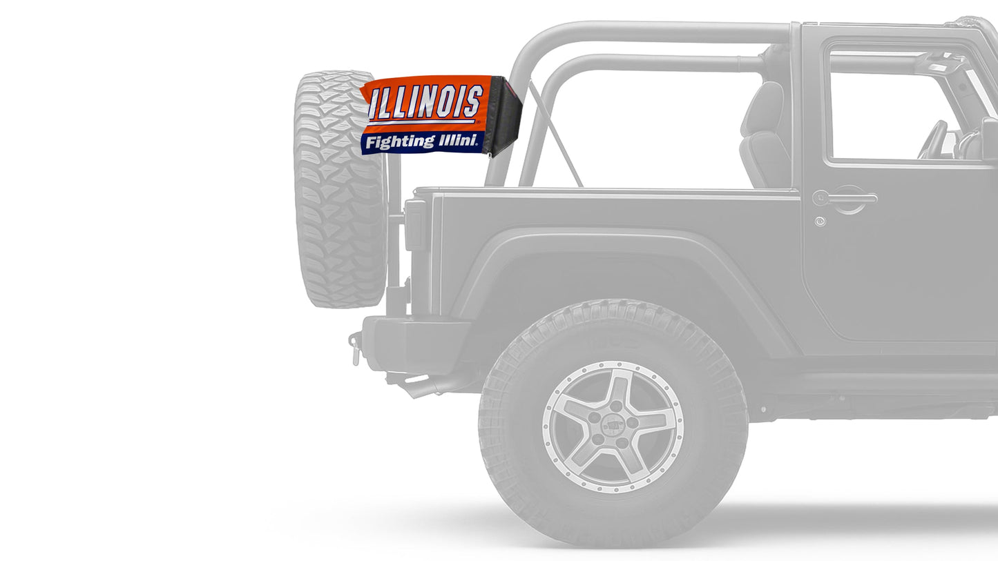 Illinois 11"x17" Forever Wave Flag for Jeep Wrangler JKU 4-Door 2007-2018