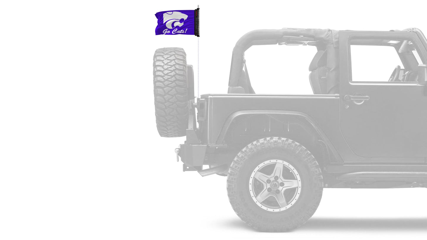 Kansas State 11"x17" Forever Wave Flag for Jeep Wrangler JKU 4-Door 2007-2018