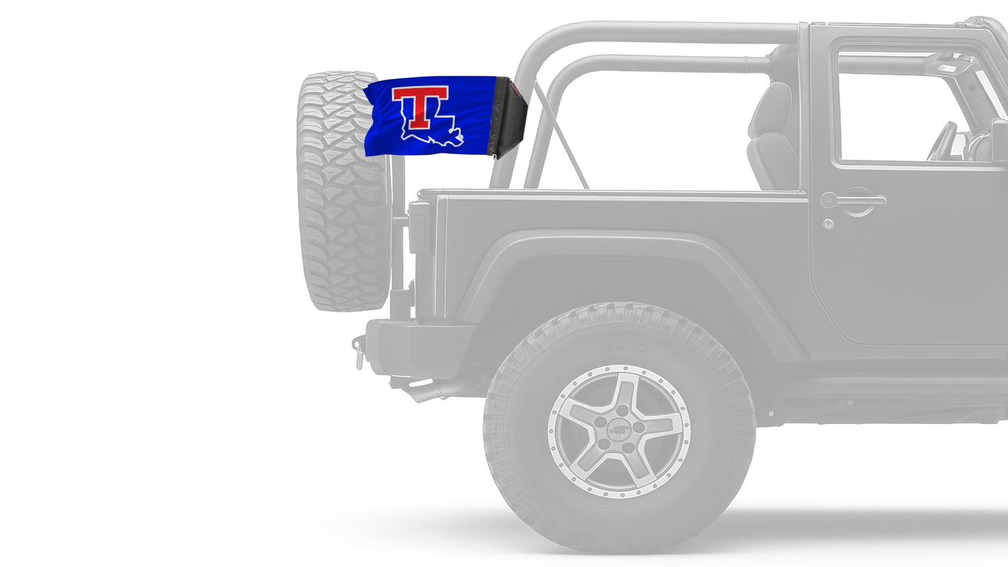 Louisiana Tech 11"x17" Forever Wave Flag for Jeep Wrangler TJ 1996-2006