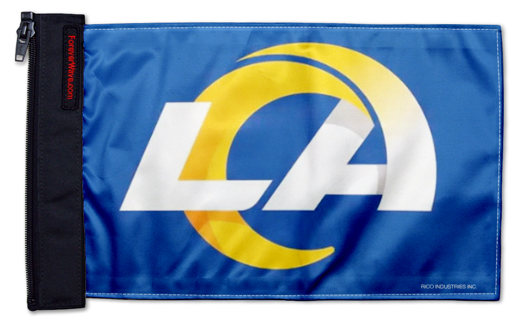 Los Angeles Rams 11"x17" Forever Wave Flag for Jeep Wrangler JKU 4-Door 2007-2018