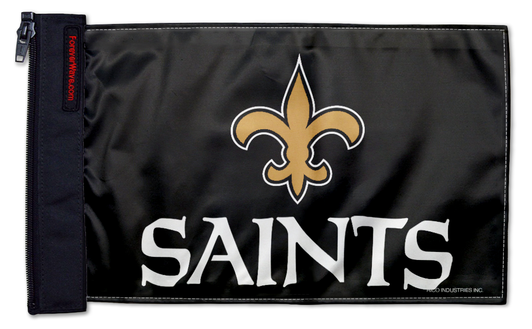 New Orleans Saints 11"x17" Forever Wave Flag for Jeep Wrangler JKU 4-Door 2007-2018