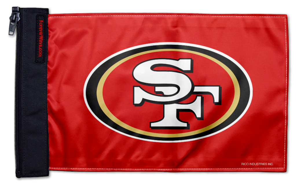 San Francisco 49ers 11"x17" Forever Wave Flag for Jeep Wrangler YJ 1986-1995