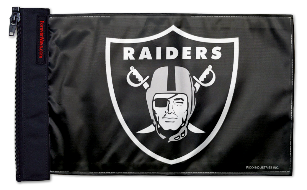 Las Vegas Raiders 11"x17" Forever Wave Flag for Jeep Wrangler JK 2-Door 2007-2018