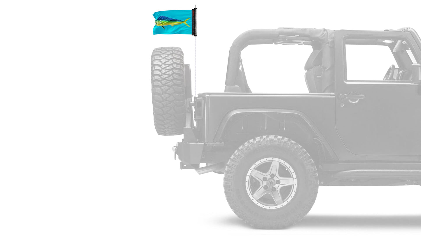 Dolphin 12"x18" Forever Wave Flag for Jeep Wrangler LJ 2003-2006