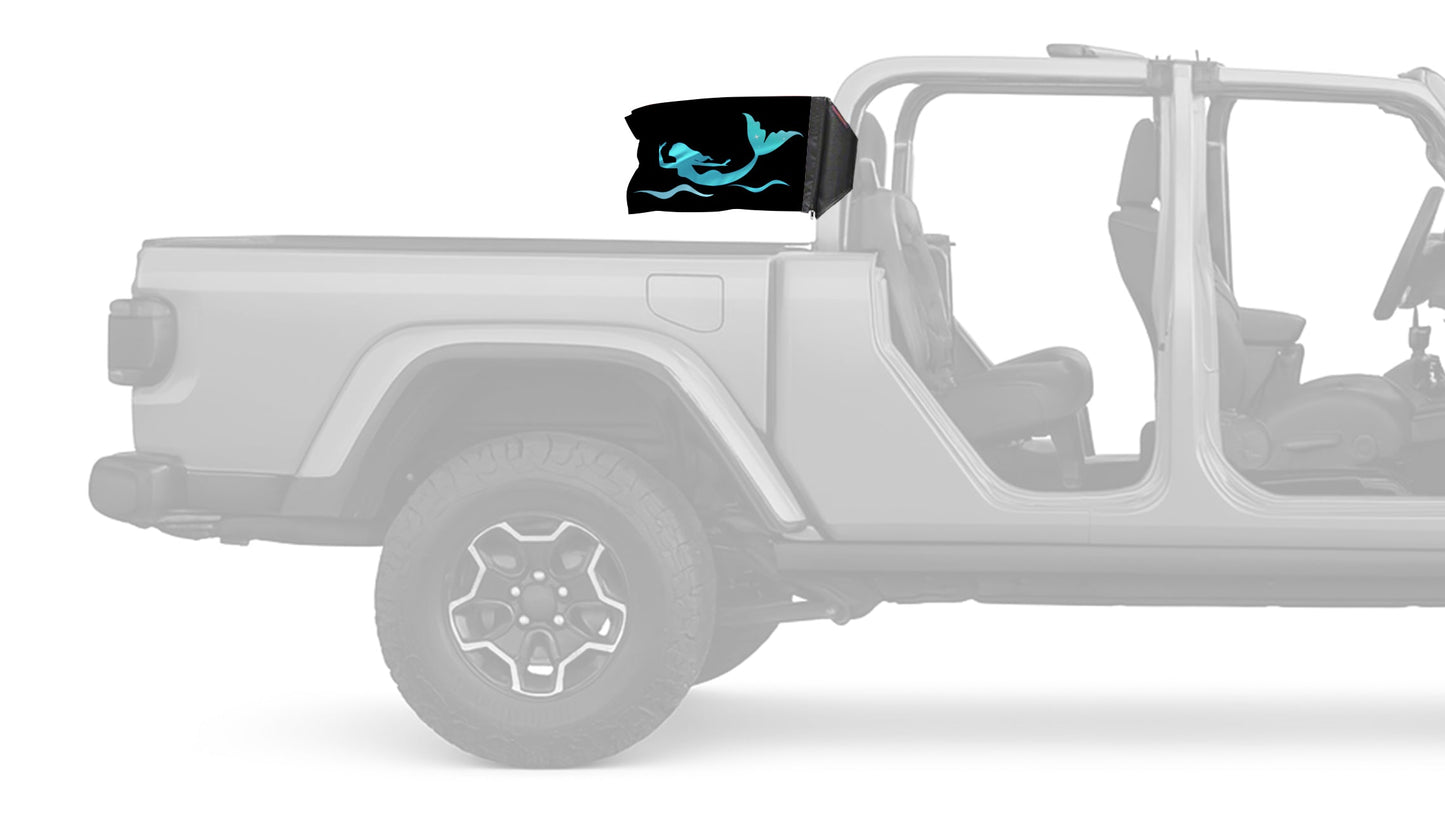 Mermaid 12"x18" Forever Wave Flag for Jeep Gladiator JT