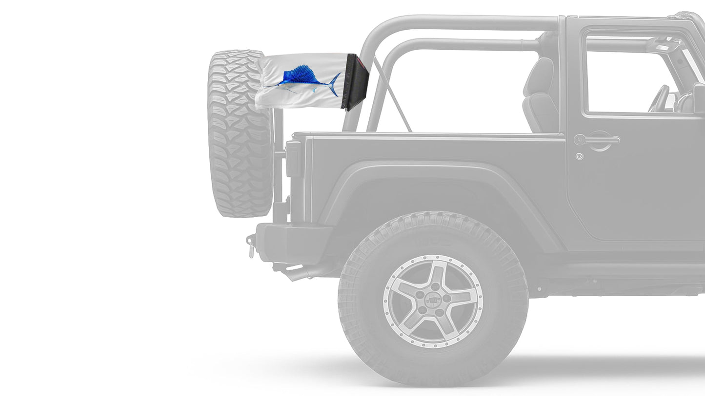 Sailfish 12"x18" Forever Wave Flag for Jeep Wrangler JKU 4-Door 2007-2018