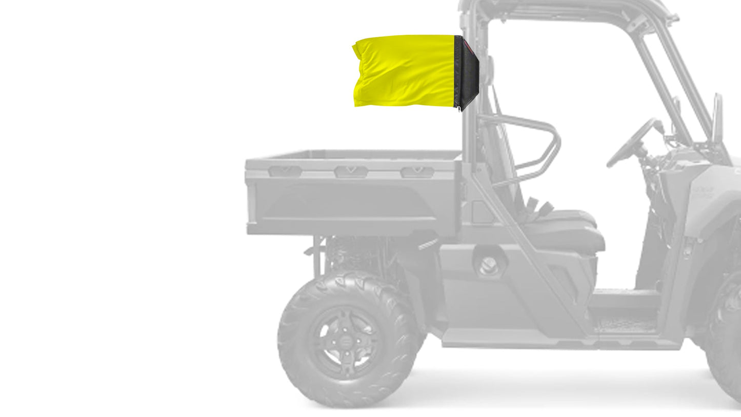 Solid Yellow "Q" 12"x18" Forever Wave Flag for UTVs
