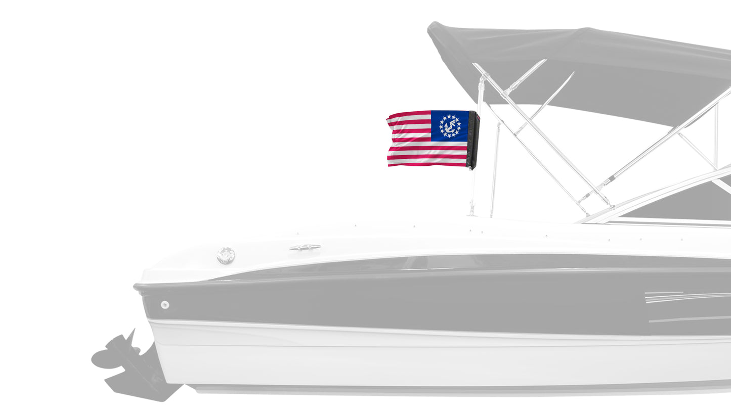 US Nautical Yacht Ensign 12"x18" Forever Wave Flag