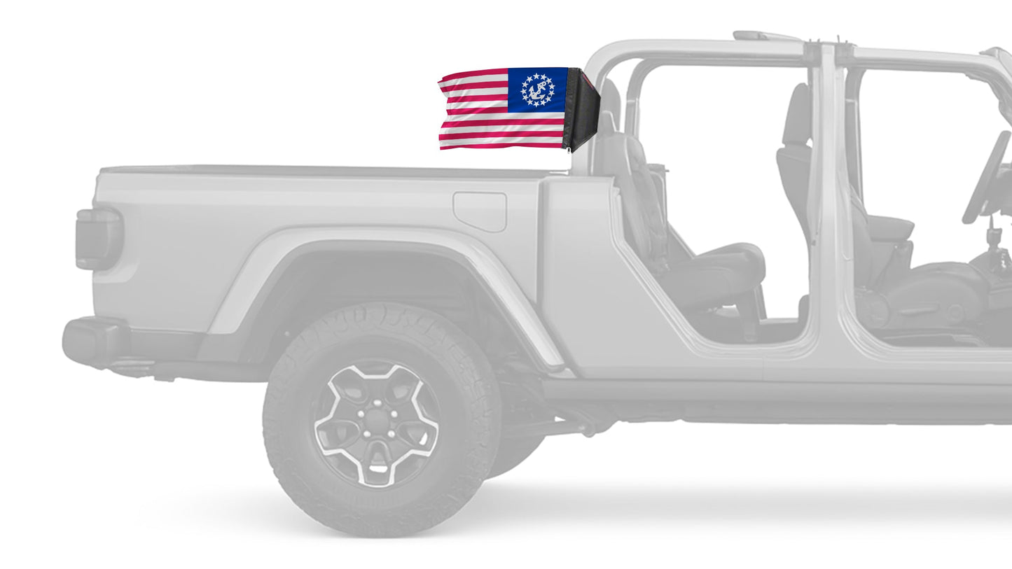 US Nautical Yacht Ensign 12"x18" Forever Wave Flag for Jeep Gladiator JT
