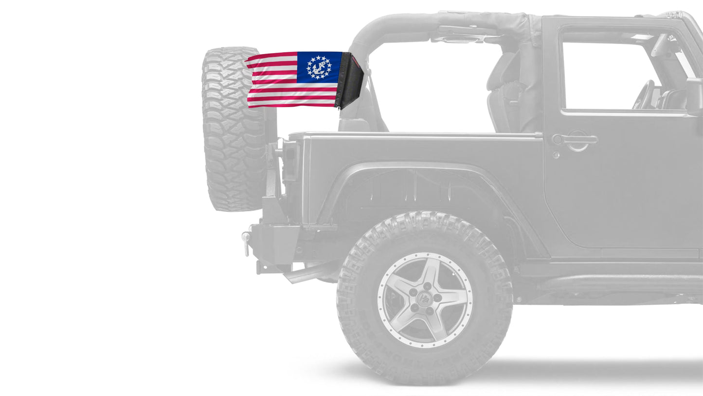 US Nautical Yacht Ensign 12"x18" Forever Wave Flag for Jeep Wrangler TJ 1996-2006