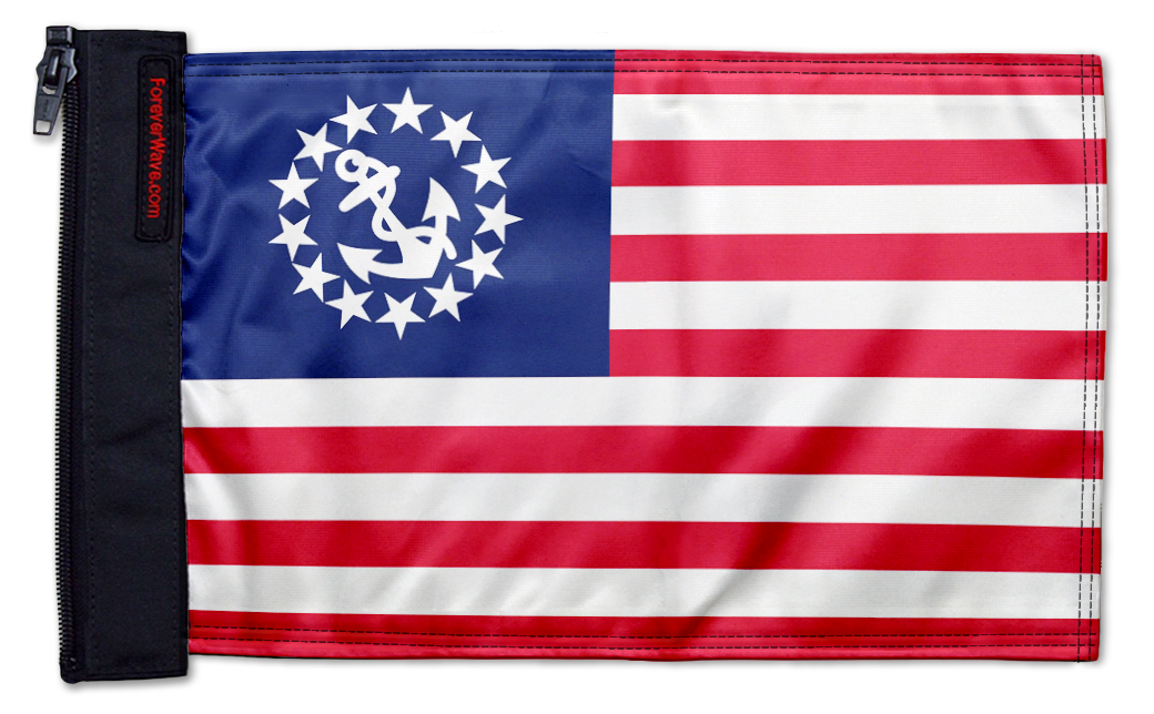 US Nautical Yacht Ensign 12"x18" Forever Wave Flag for Jeep Wrangler TJ 1996-2006