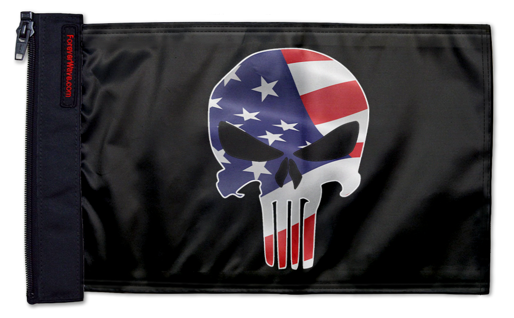 Punisher USA 12"x18" Forever Wave Flag for Jeep Wrangler YJ 1986-1995