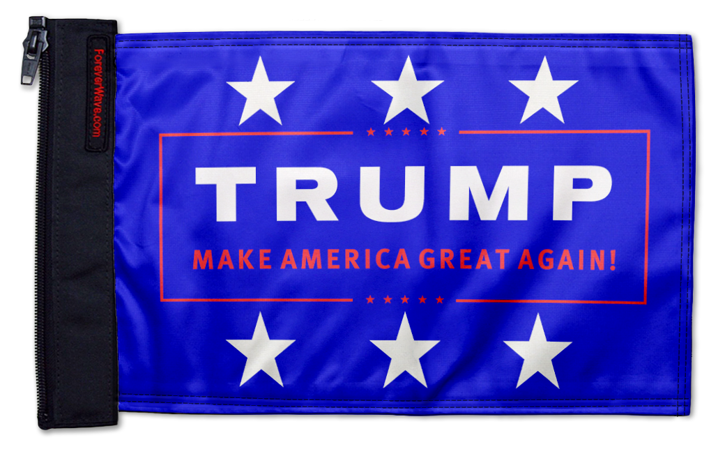 Trump MAGA 12"x18" Forever Wave Flag for Jeep Wrangler JKU 4-Door 2007-2018