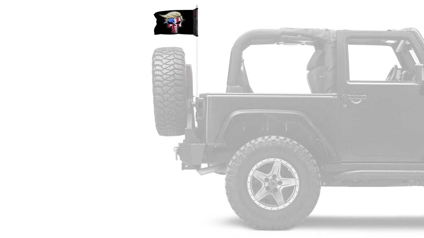 Trump Punisher 12"x18" Forever Wave Flag for Jeep Wrangler CJ-7 and CJ-8 1976-1986